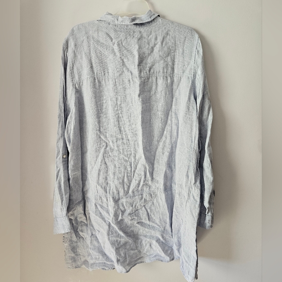 Tahari 100% linen button down tunic size 1x - Picture 6 of 8